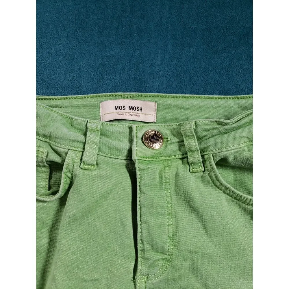 Mos Mosh Jeans Size 28 Womens Green Pants Denim Stretch Mid Rise Straight